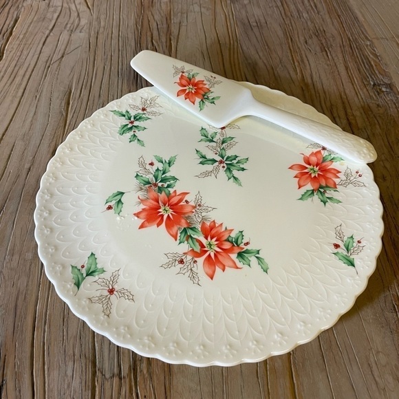Mikasa Bone China Christmas Poinsettia Serving Set - Picture 1 of 6